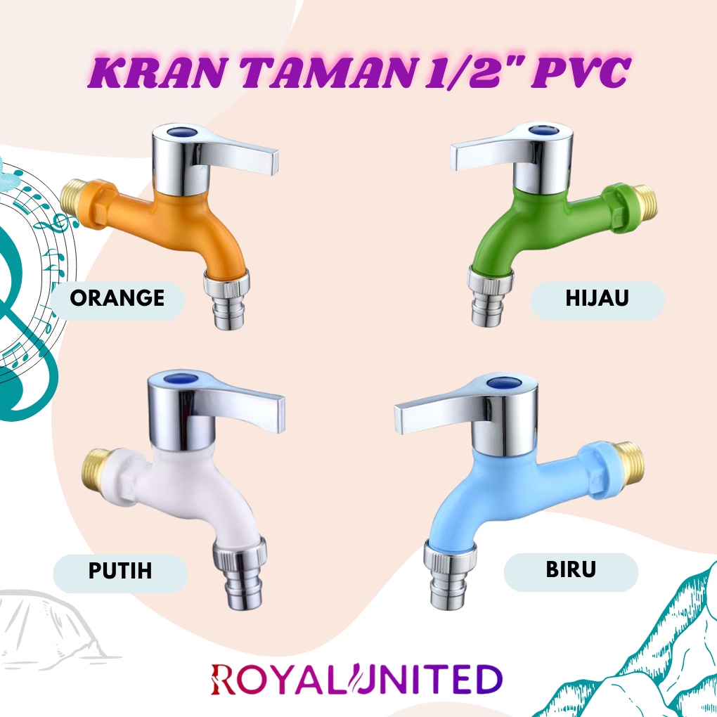 Kran Air Plastik 1/2&quot; Drat Kuningan Keran Taman 1/2 Inch Engkol ASLI ORIGINAL