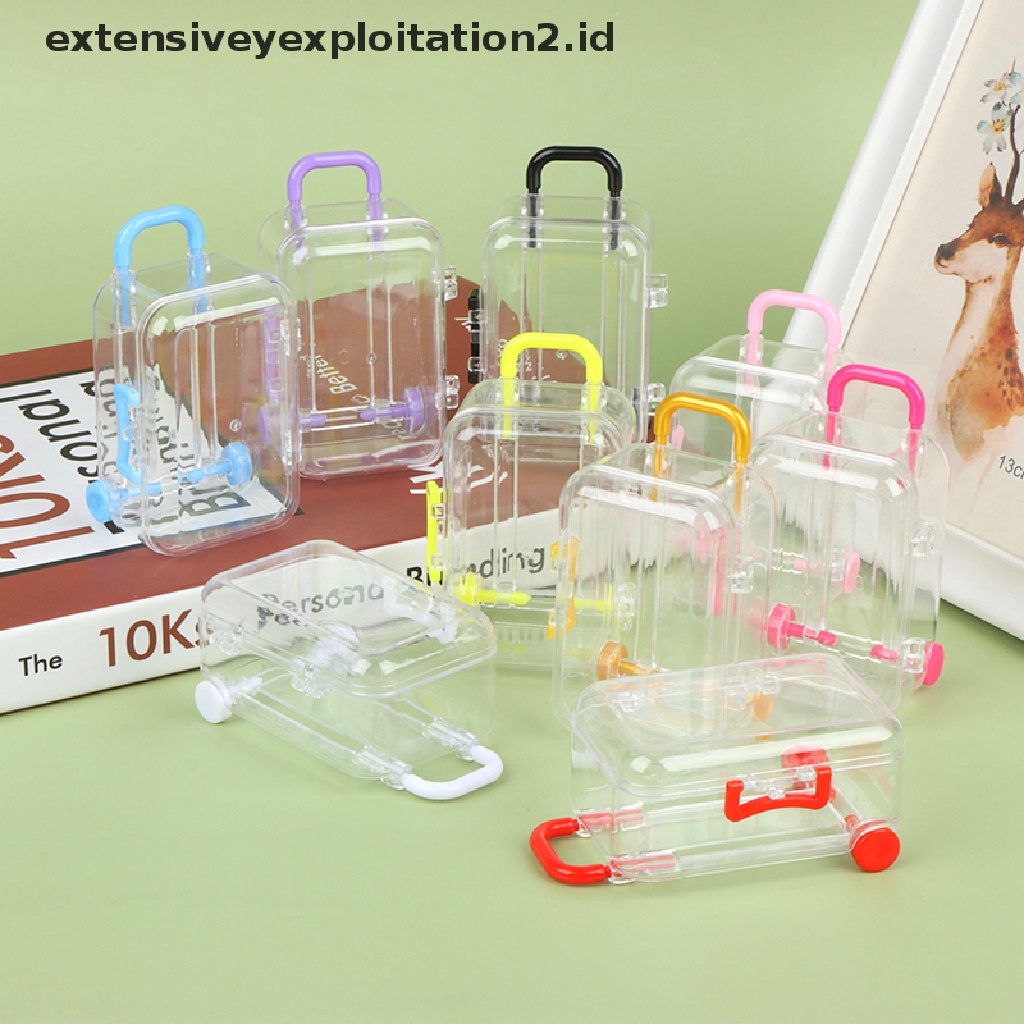 1 Pc Miniatur Koper Trolley Permen Ukuran 5 / 7cm Untuk Dekorasi Rumah Boneka