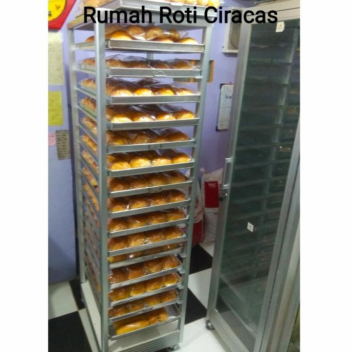 TROLY RAK LOYANG ROTI TROLLEY BAKERY SUSUN 15 SLOT PAN RAK MURAH