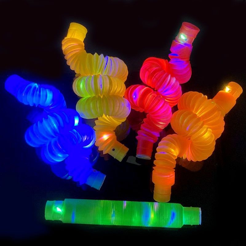 per 1pcs Mainan LED POP FIDGET TUBES SENSORY TOYS / Light Up Pop Pipes / /Pop tubes Lampu LED Ecer (SATUAN)/Mainan anak Lampu LED bisa Kreasikan bentuk apa ajah Promo Sen Mainan Pop It terviral