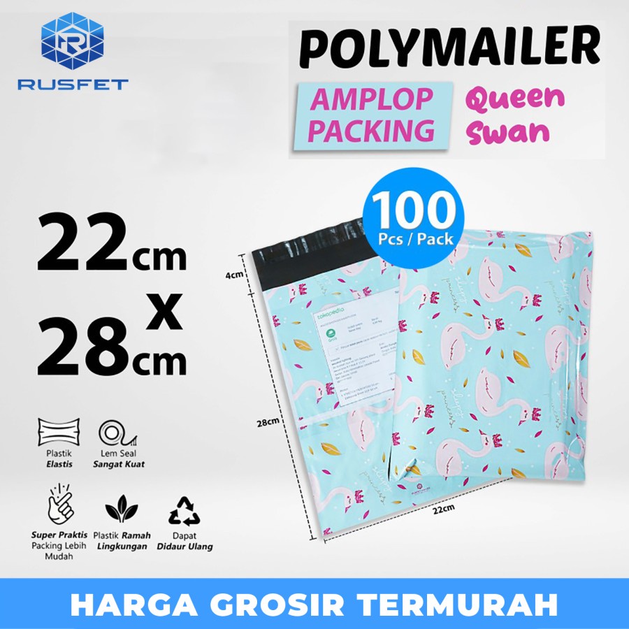 

Amplop Plastik Packing Polymailer Motif SWAN 22x28cm Polimailer PACK