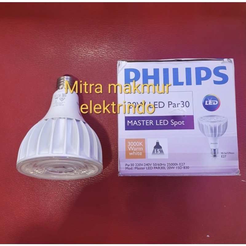 lampu philips  par30 20w led 3000k / lampu led par30 20watt e27 830