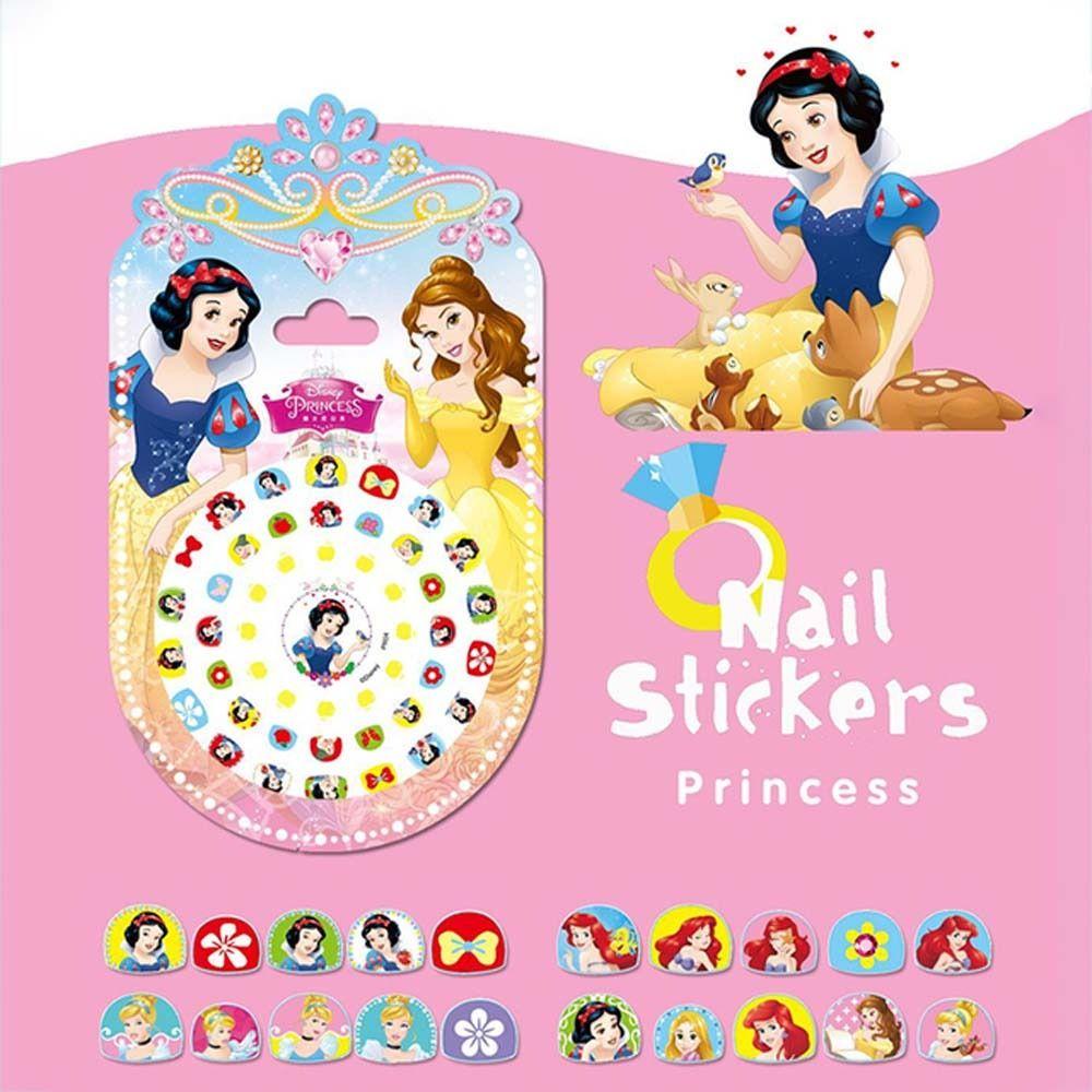 Mxbeauty Stiker Kuku Anak Fashion Bercahaya Anna Princess Elsa Princess Frozen Mickey Mouse Nail Art Dekorasi