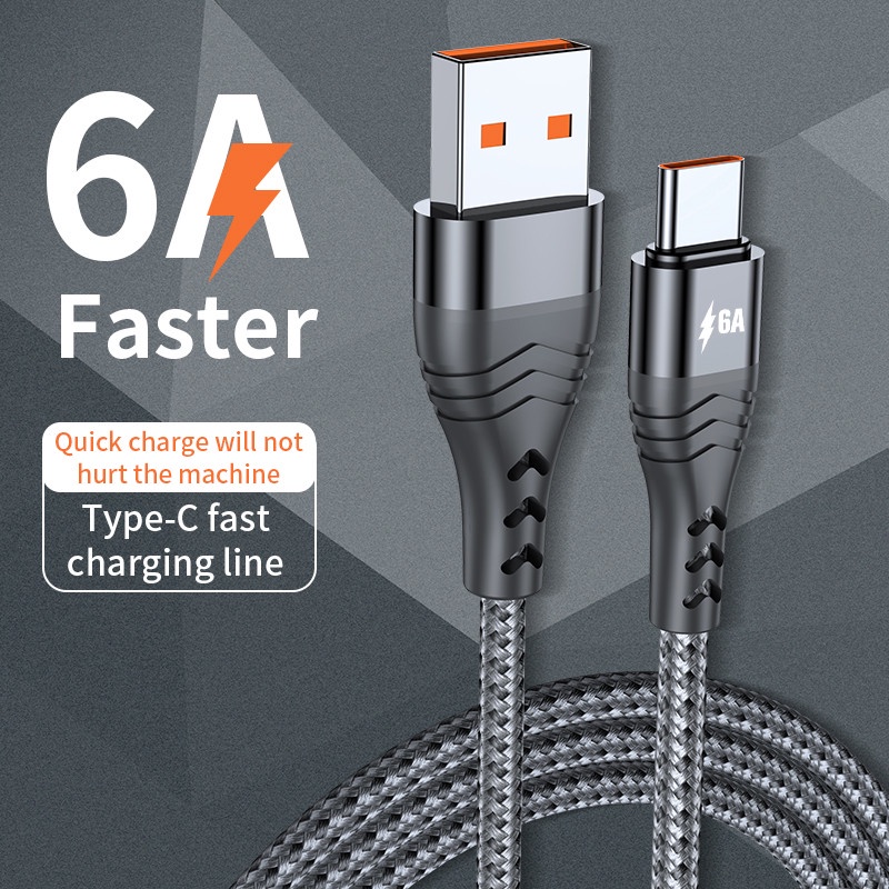 1/2m 66W Siku Tipe C Kabel Super Cepat Charging Cord 6A Kabel Cas Game Jalur Data