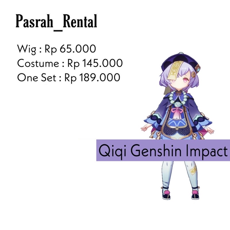 SEWA RENTAL KOSTUM / COSPLAY QIQI GENSHIN IMPACT