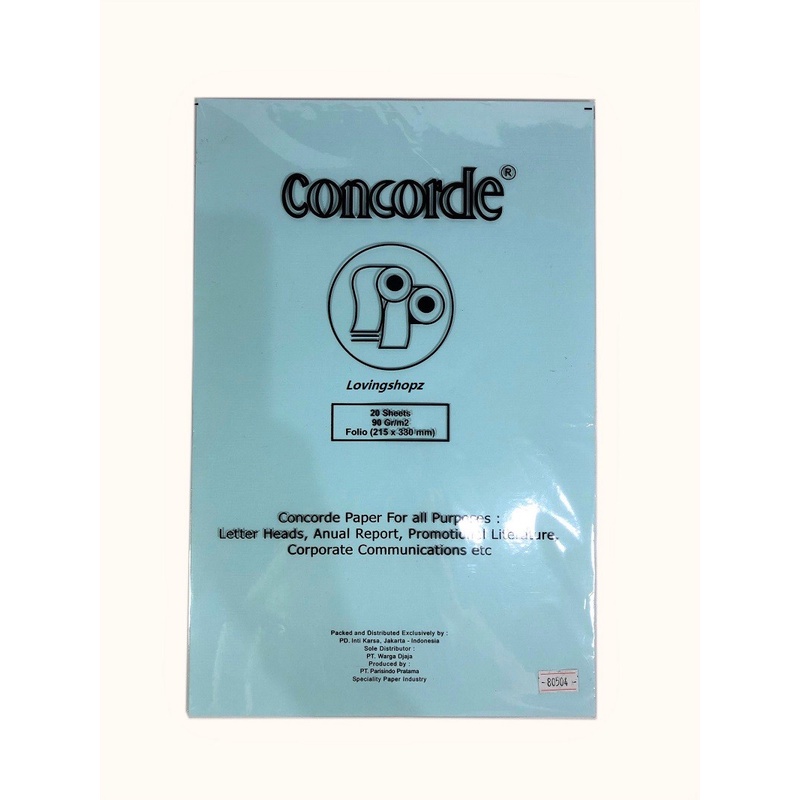 

mh Kertas Concorde 90 Gram F4 Folio Warna-Warni