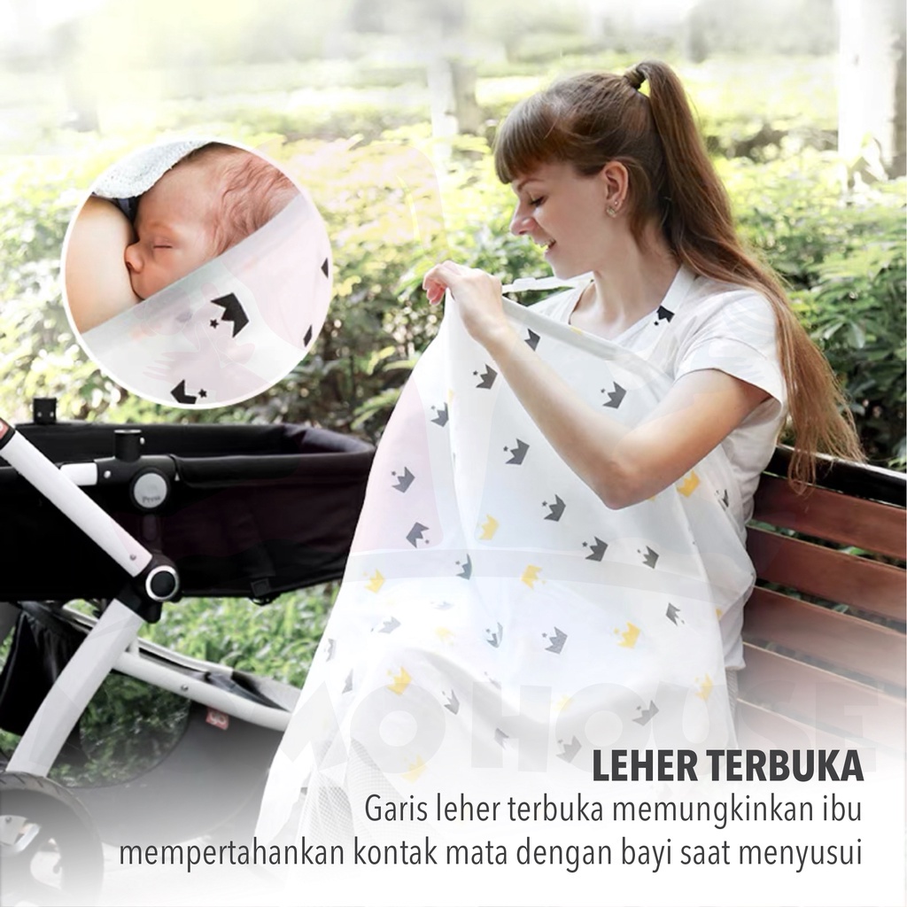 MOMO HOUSE Kain Penutup Menyusui Bayi Apron Menyusui Nursing Cover Apron Menyusui