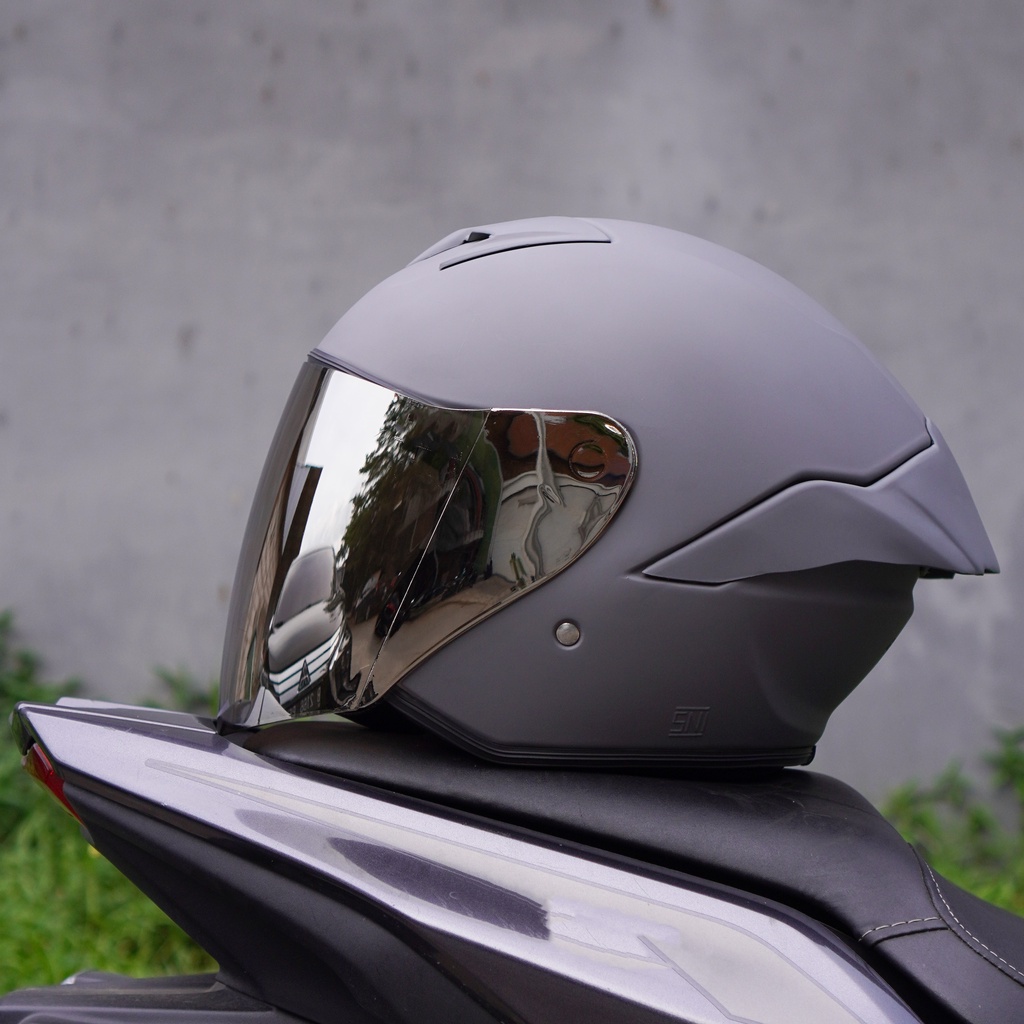 Helm Jitsu Series Warna Grorilla Grey Gloss Solid Premium SNI