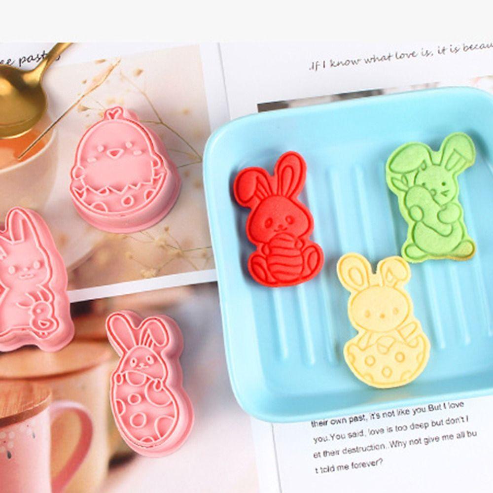 Top 8pcs/set 3D Easter Rabbit Food Fondant Plastik Plunger Cookie Cutter