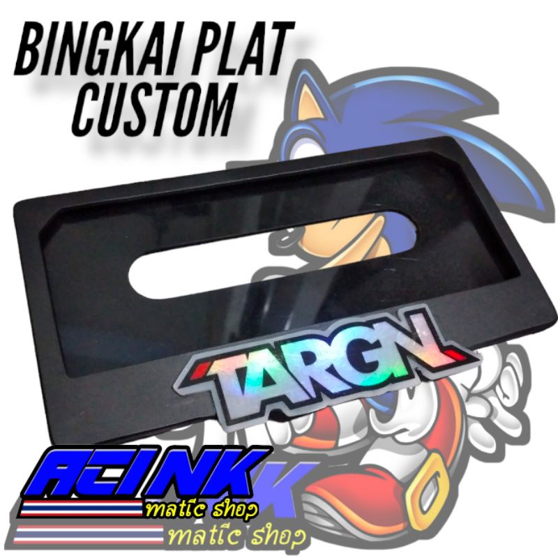 Bingkai frame plat nomer custom panjang 18cm lebar 9cm tebal 7mm