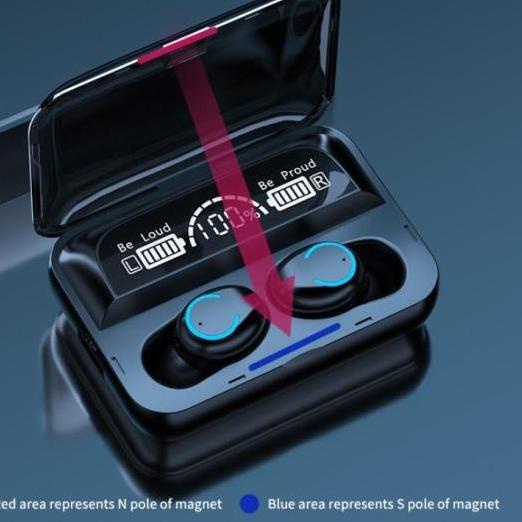 F9 Headset Bluetooth 5.0 Earphone Wireless TWS 9D Stereo Sentuhan - F9-47 3000MAH