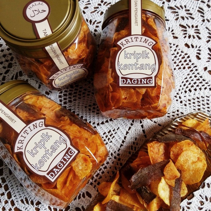 

Keripik Kentang Daging (Keriting)