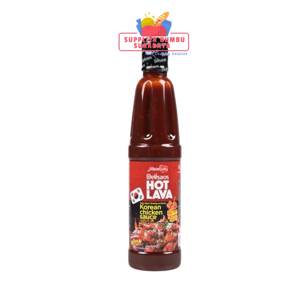 MamaSuka Delisaos Hot Lava Korean Chicken Sauce Original Spicy Garlic / Saus Ayam Goreng Ala Korea Yangnyeom 320g