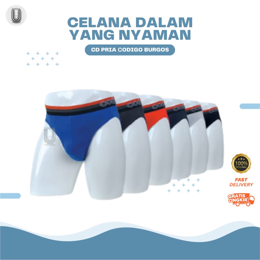 CD Celana Dalam Sempak Underwear Pria Cowok Codigo Burgos Bahan 100% Katun Premium By Universalunderwear