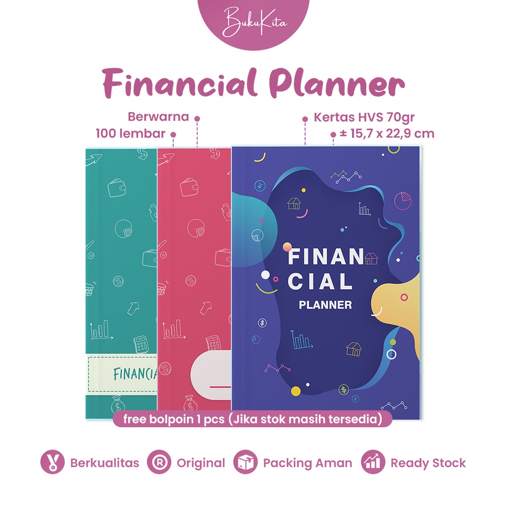 

Financial Planner Book Pengatur Pencatat dan Perencanaan Keuangan Soft Cover Full Colour