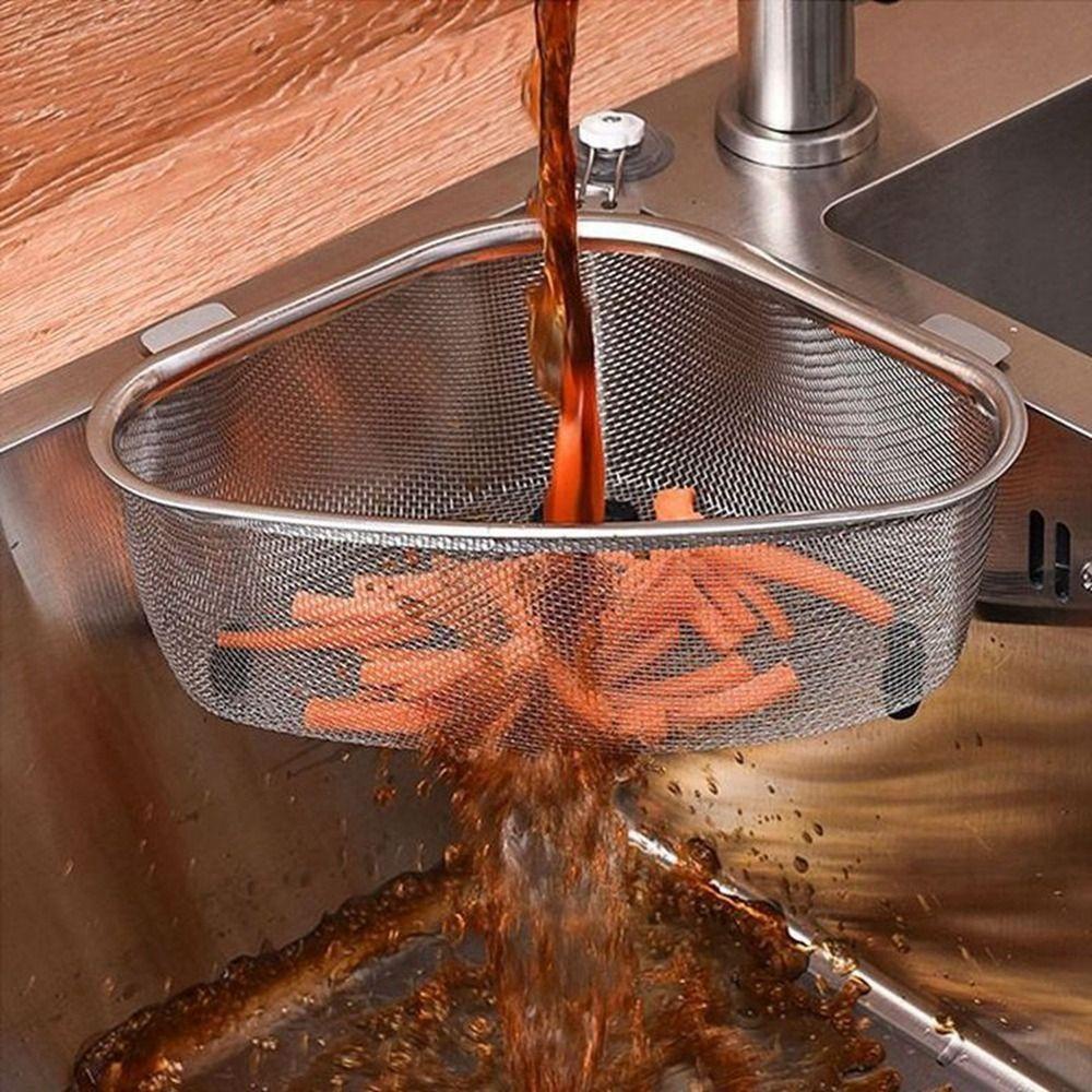 Nickolas1 Drain Basket Stainless Steel Adjustable Bocor Makanan Sayur Kapasitas Besar Saringan Wastafel Dapur