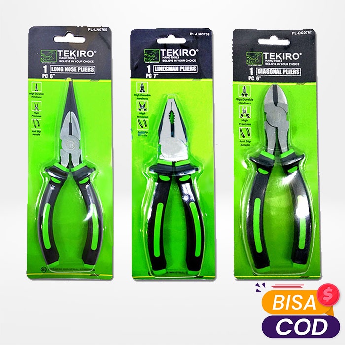 Tang Tekiro Tang Set Tang kombinasi Tang Lancip potong / TANG LANCIP 6" TEKIRO + TANG POTONG 6" TEKI