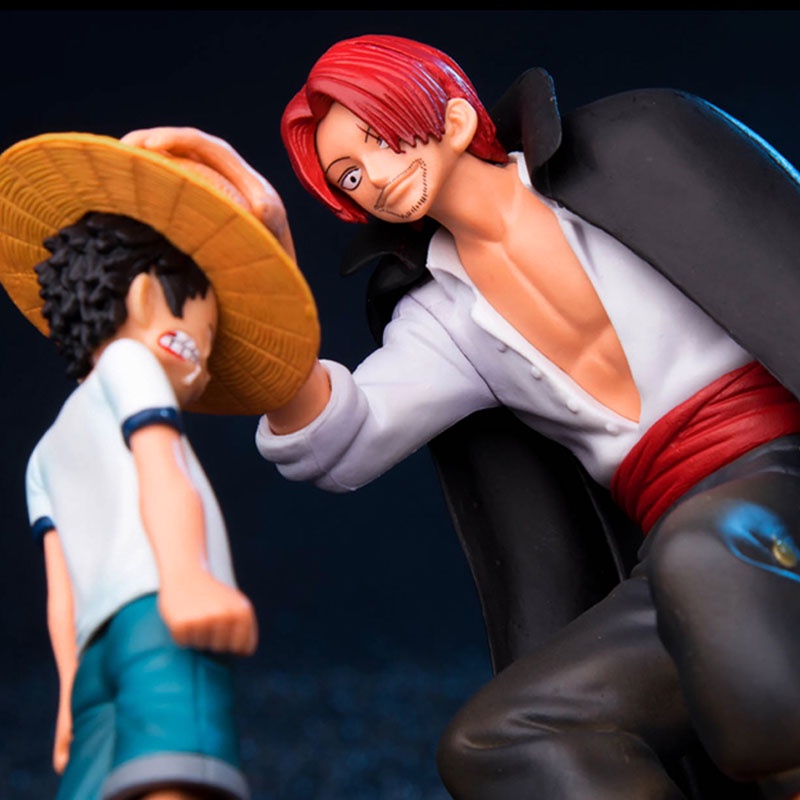 Mainan Action Figure Model Kartun Anime One Piece Luffy Shanks Untuk Hadiah Natal Anak