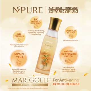 ✨ AKU MURAH ✨ Npure Paket Face Toner + Face Serum Marigold Series (anti aging series)