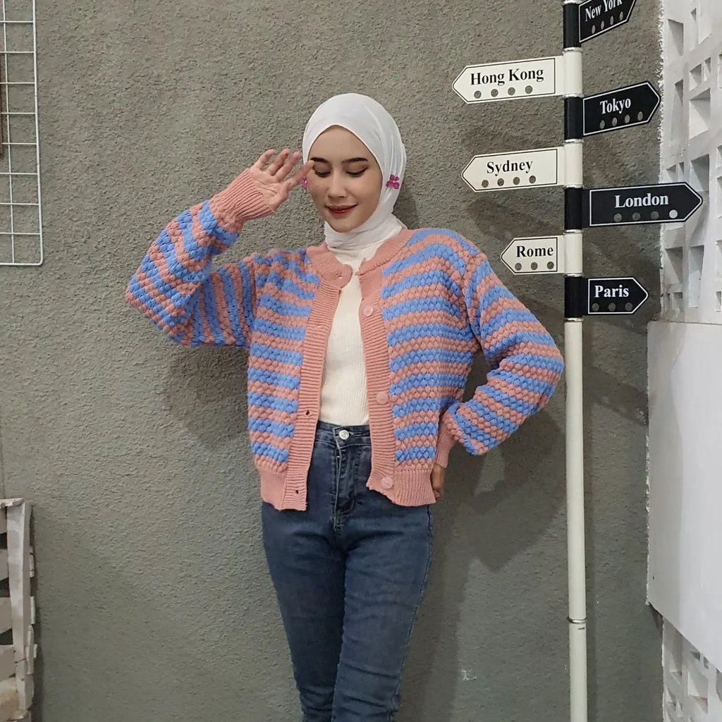 [CYC | COD] Outwear Popcorn Blaster Outer | Rajut Cardigan Wanita Trendy Murah