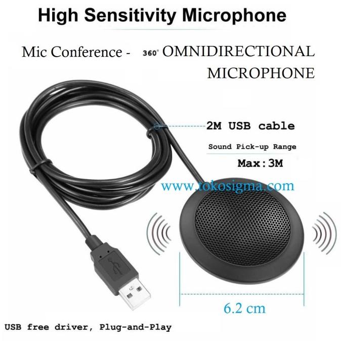 Microphone USB Talk 02 Mic 360 Omnidirectional Conference Zoom Webinar