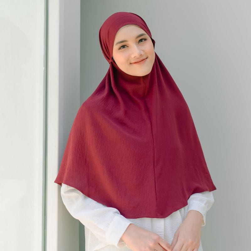 Bergo Airflow Crinkle Jilbab Bergo Cutton Airflow Crinkle