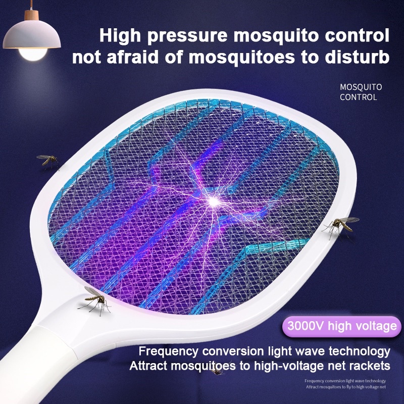 Mosquito Swatter 2 in 1 Lampu LED Raket Nyamuk dan Perangkap Nyamuk | Mosquito Catcher LED import