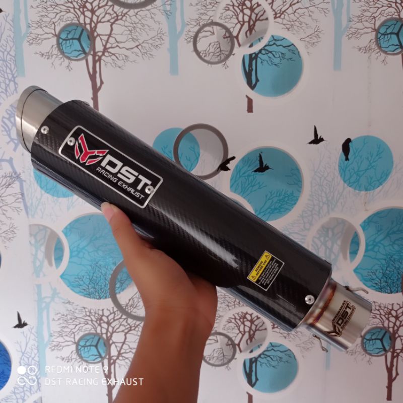Knalpot racing original DST racing M1 carbon long 30cm inlet 50mm silincer only knalpot racing unive