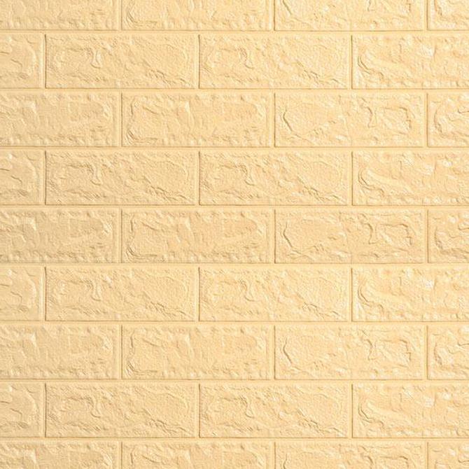 Wallpaper 3D Zt0107 Brick Foam Cream Wallpaper Dinding Batu Bata