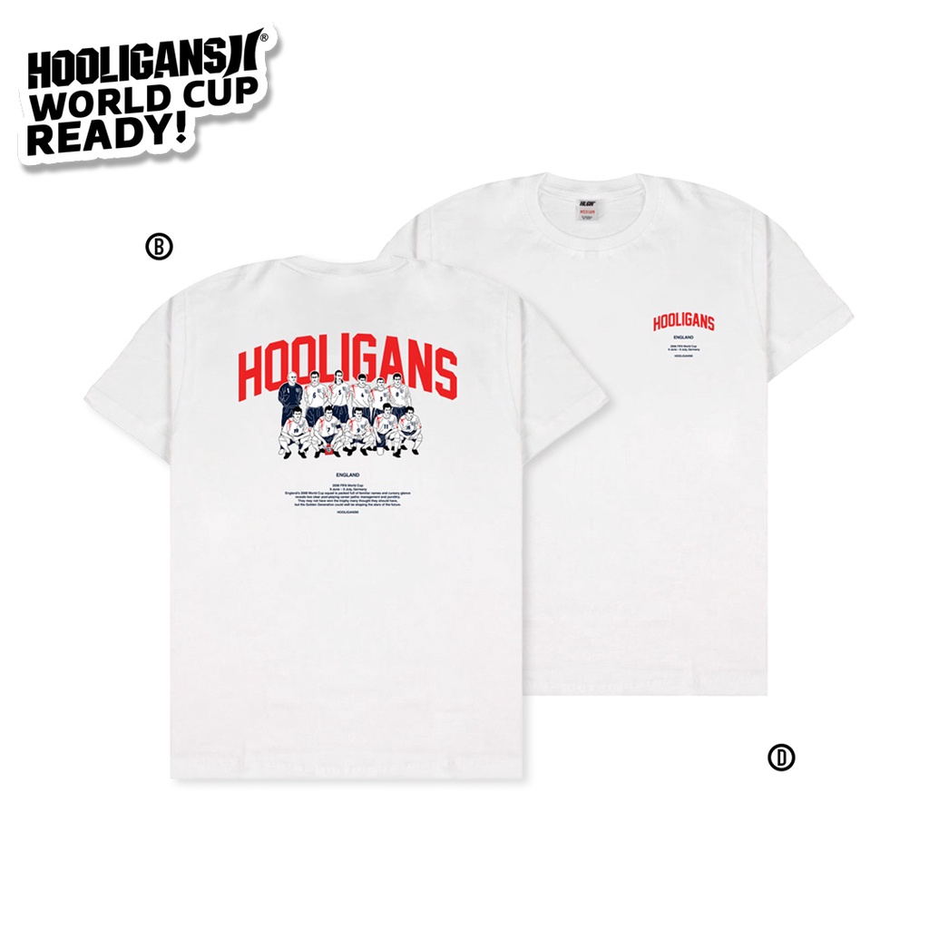 [COD] HOOLIGANS T-Shirt England 2006 22.6  - White Kaos Pria Original