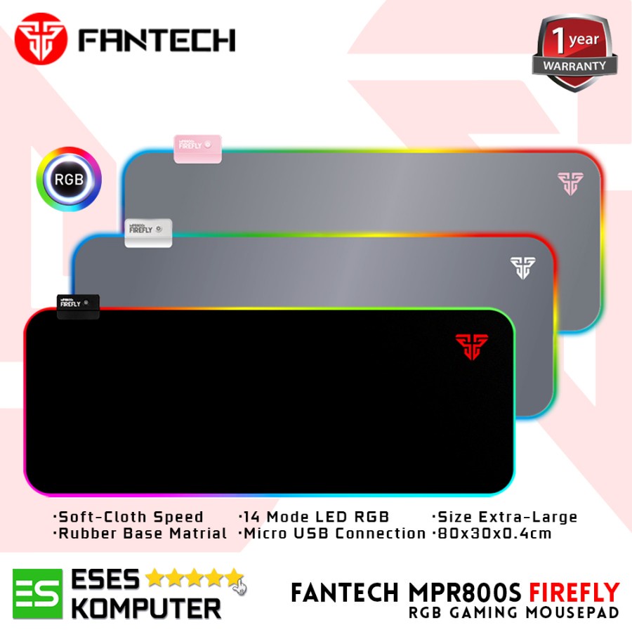 Mousepad Fantech MPR800s Firefly RGB - Mouse Pad Gaming