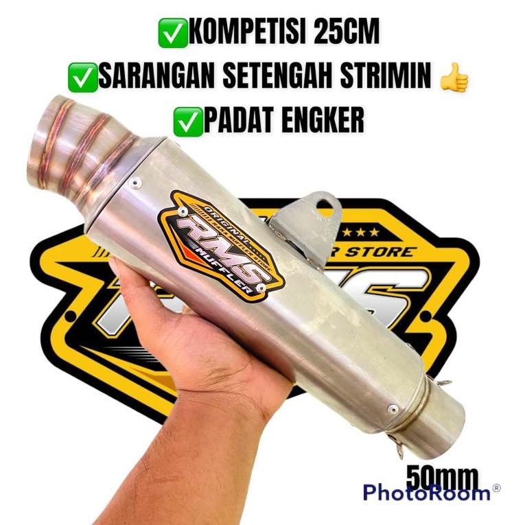 ㅀ Slincer Knalpot RMS Muffler Original Kompetisi p25cm Sarangan separo strimin hengker bkn dpj bss N