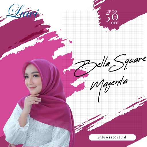 Hijab Jilbab Segiempat Bella Square - Magenta