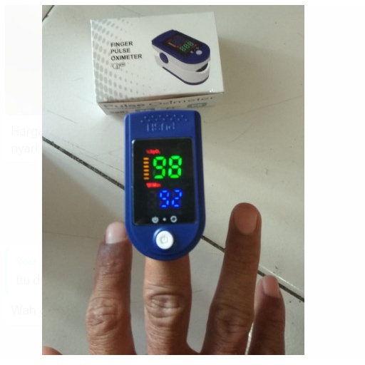 OXYMETER Oximeter Pengukur oksigen detak jantung Fingertip SpO2 LED Full Colour LK87