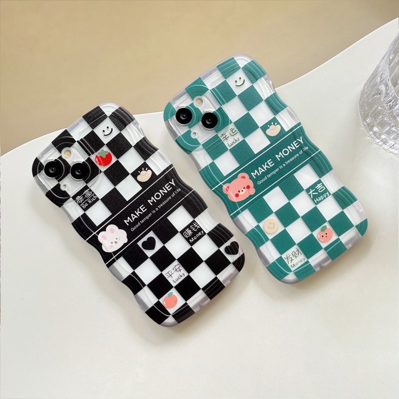 Soft Case Wavy Motif Kelinci Untuk iPhone 7 8 SE2020 7+ 8+ X XS XR XSMAX 11 11PRO 11PROMAX 12 13 PRO PROMAX max