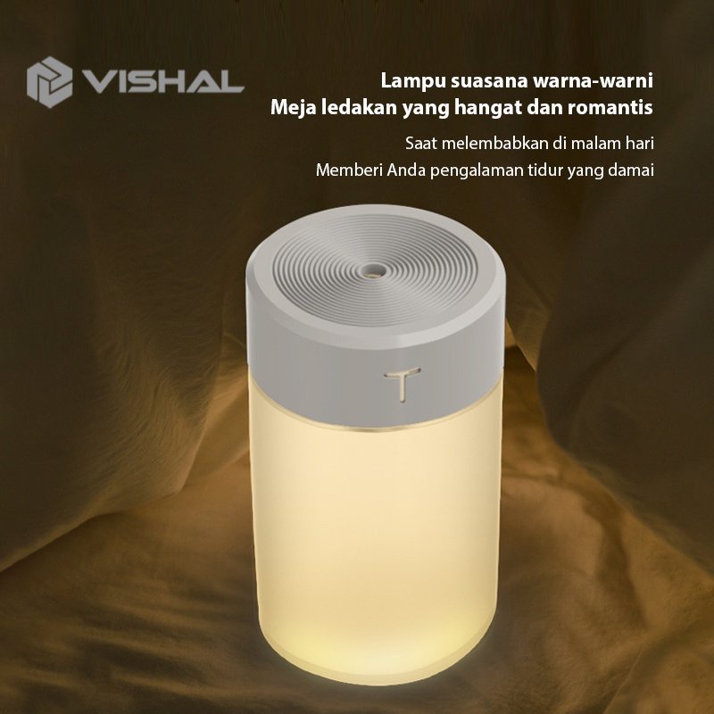 VISHAL Ultrasonic Humidifier Diffuser Air Purifier Pelembab dan Penjernih Udara Humidifer for Aroma LED VS-1834