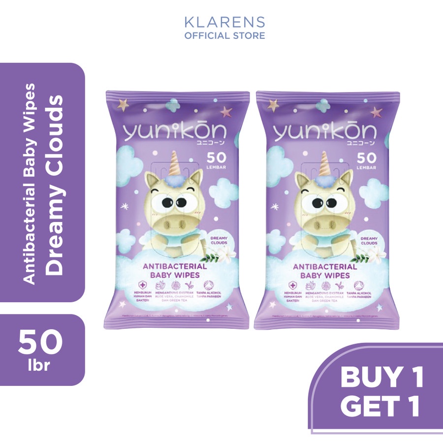 Makassar ! Baby Wipes Tissue Basah Bayi Yunikon 50s Buy 1 Get 1 Free