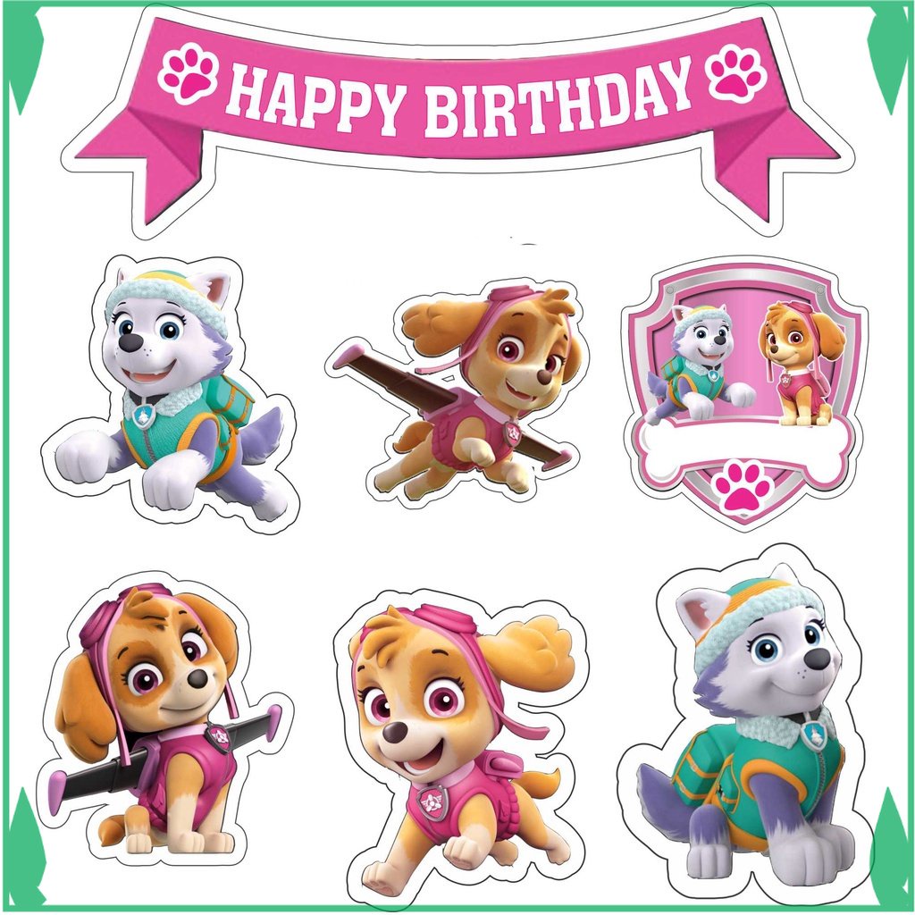 

TOPER KUE TOPPER CAKE ULANG TAHUN / HIASAN KUE SKYE PAW PATROL FADHILSOUVENIR