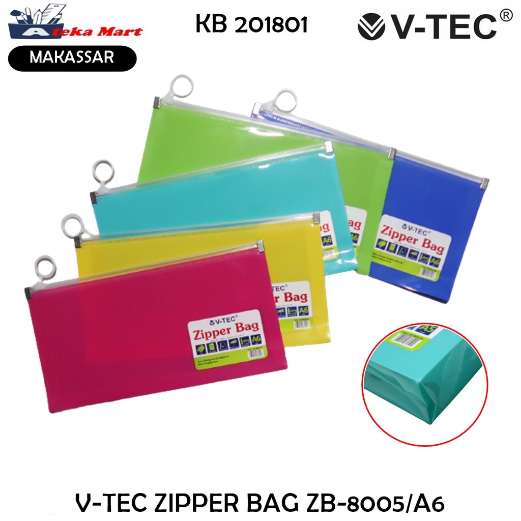 

[PCS] V-TEC ZIPPER BAG ZB-8005/A6 TAS DOKUMEN