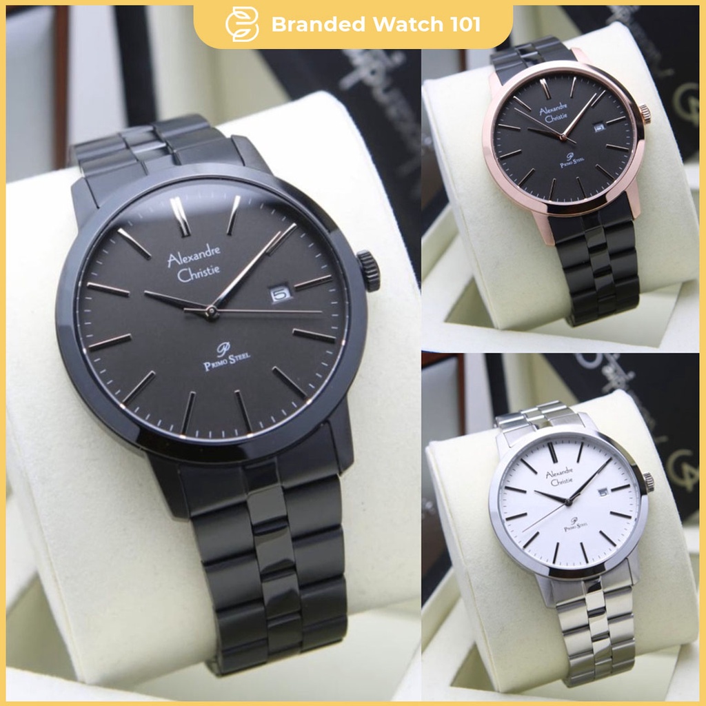 ORIGINAL Jam Tangan Pria Alexandre Christie AC 1007/AC 1008/AC 1011/AC 1012/AC 1014/AC 1015/AC 1016/AC 1017/AC 1019/AC 1024/AC 1025/AC 1026/AC 1027/AC 1028/AC 1029/AC 1030/AC 1031/AC 1032 Garansi Resmi 1 Tahun, Stainless Steell