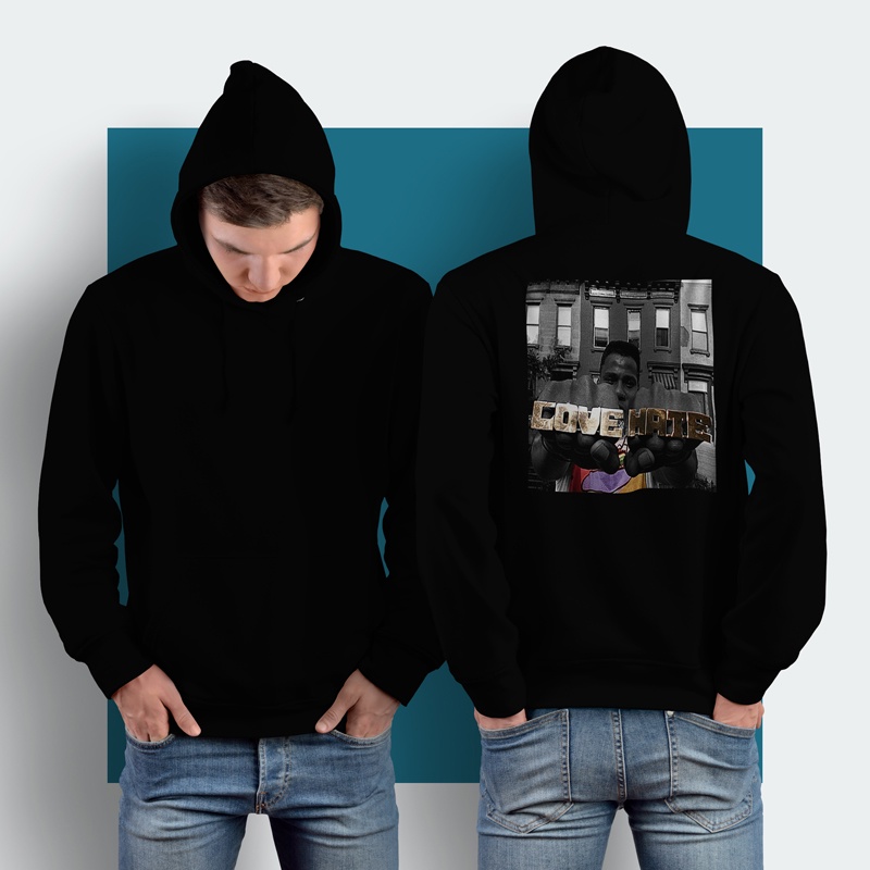 Hoodie Radio Raheem - Love & Hate New Hoodie Black [Unisex Hoodie]