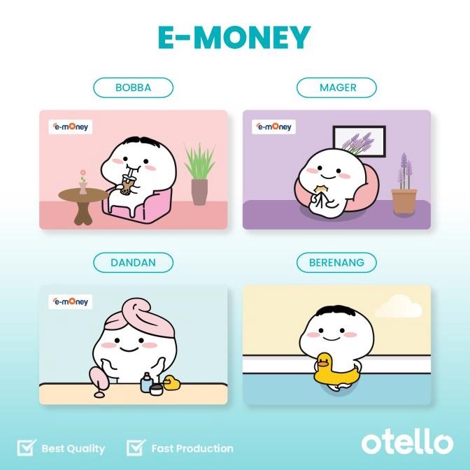 Kartu E-Money Mandiri Pentol Quby | eMoney eToll Karakter Lucu Kartun