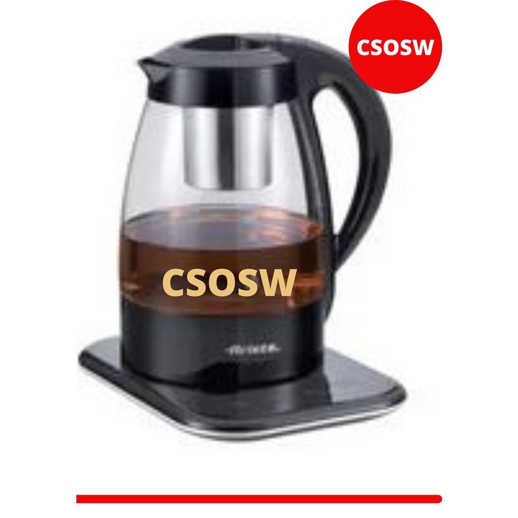Ariete Teko Teh Listrik Kaca Tempered Tea Maker Automatic Alat Seduh Teh Listrik Otomatis 1L