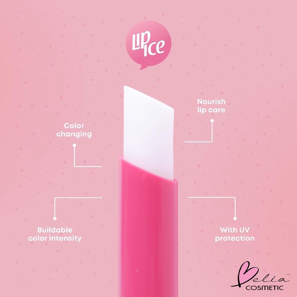 ❤ BELIA ❤ LIP ICE Sheer Color Lip Balm 2.2g | Fruity Lip Balm | Lip On Lip Velvet Matteness | Lipbalm pelembab bibir warna pink natural alami | BPOM
