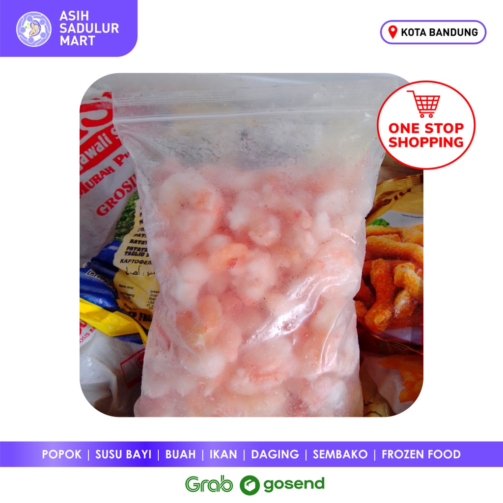 Udang Kupas Premium Bersih Tanpa Kepala Beku Frozen 250gr / 500gr / 1kg Bandung