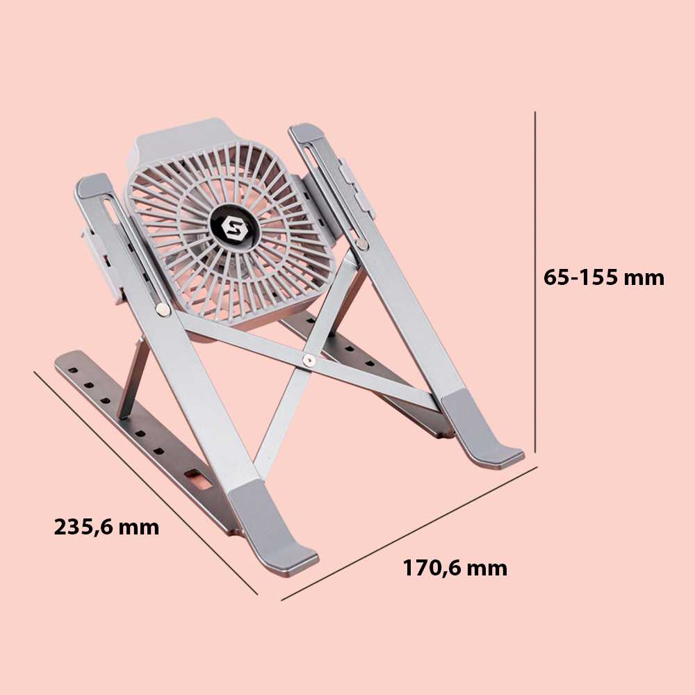 TG - AE DANYCASE Laptop Stand Aluminium Foldable With Cooling Fan - DC1316