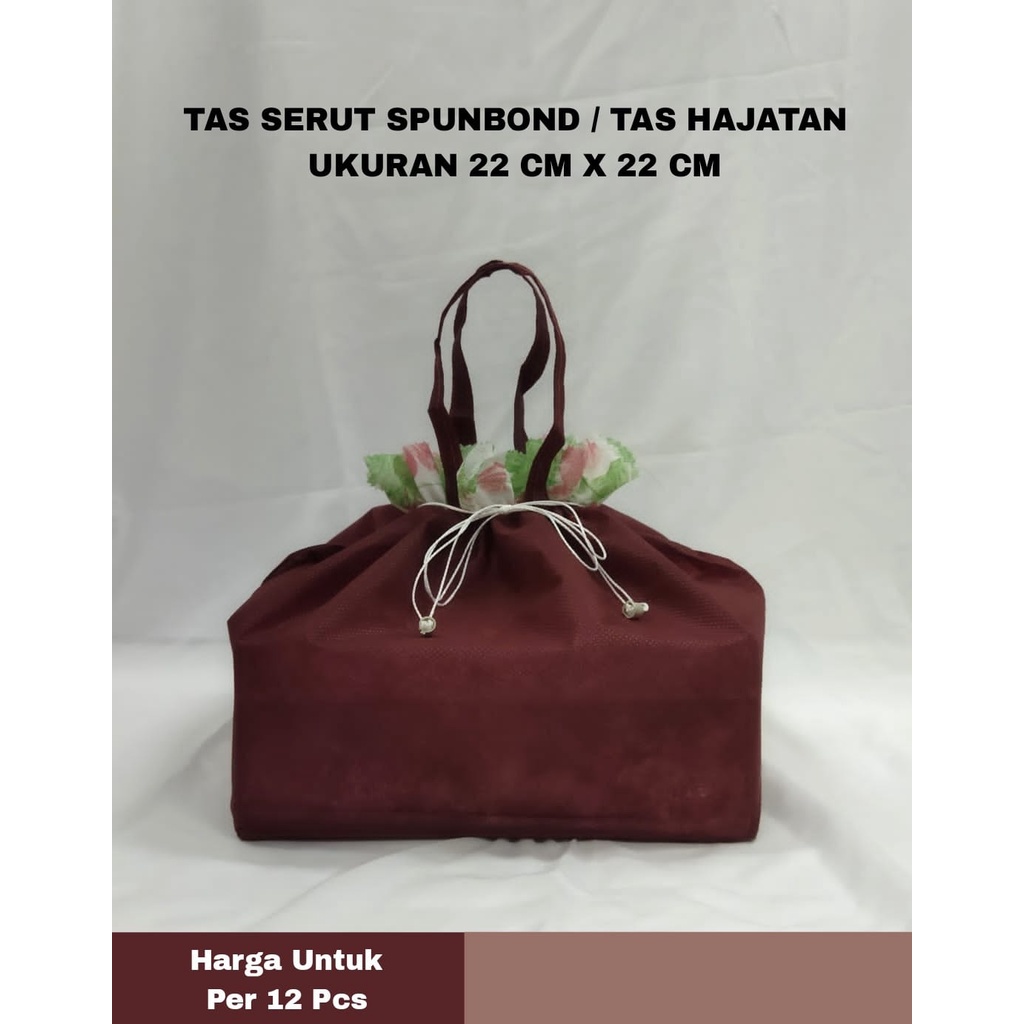 

Tas Serut Spunbond / Tas Hajatan / Tas Kotak Nasi 22cm x 22cm