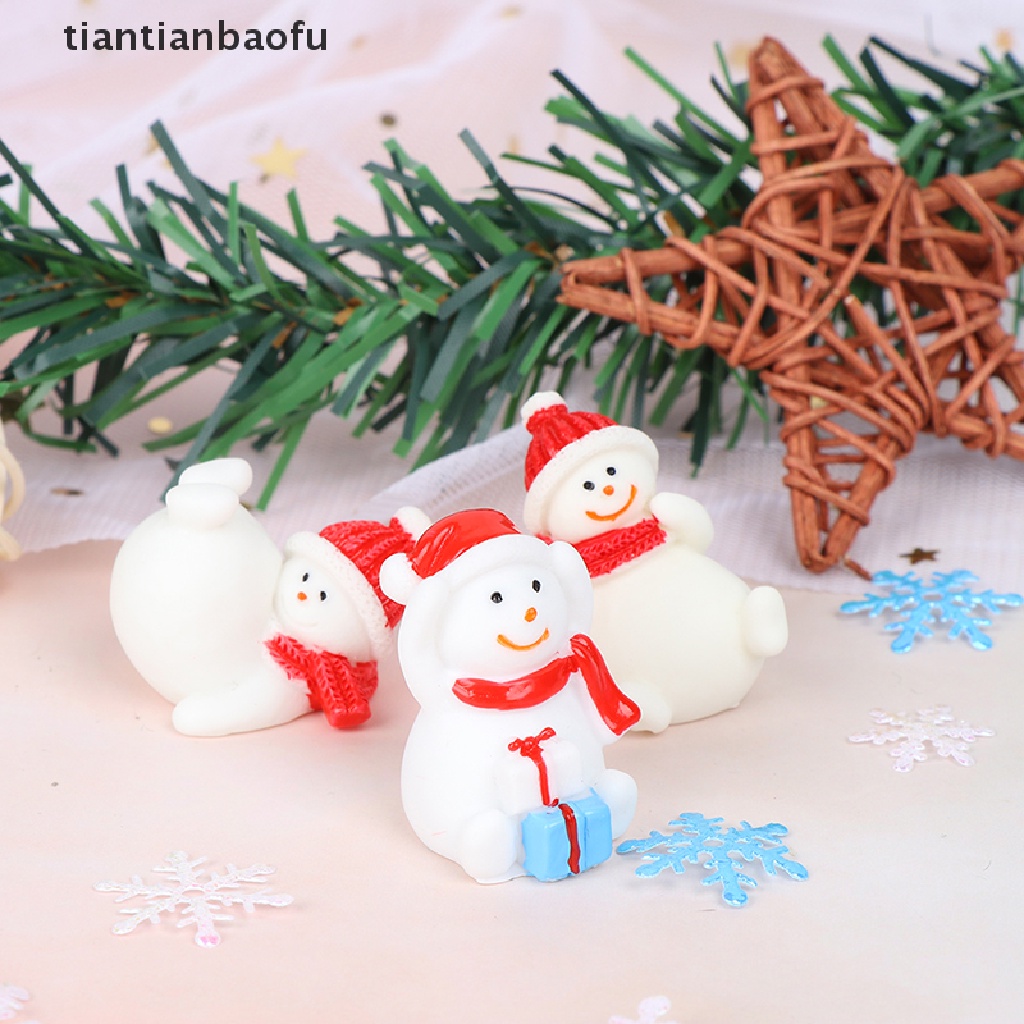 Miniatur Figure Snowman Santa Claus Pohon Natal Untuk Hadiah