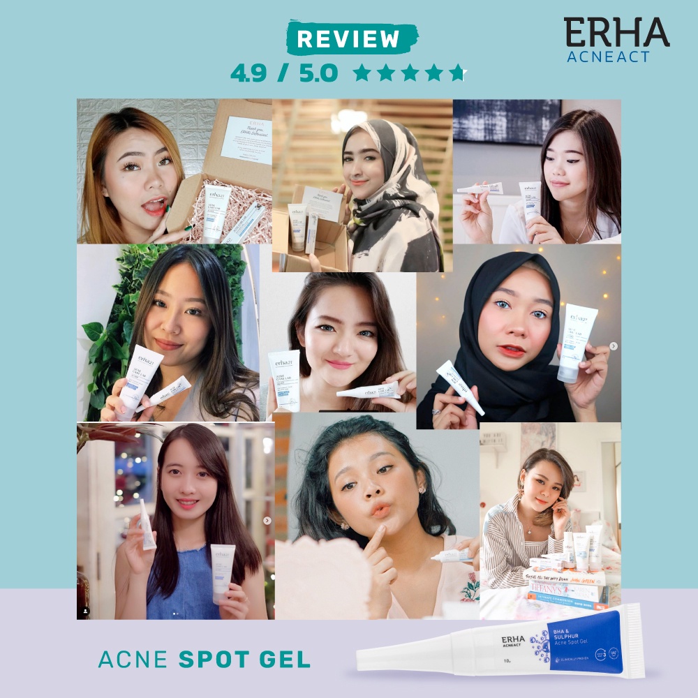 ERHA Penghilang Jerawat 2 Pcs - Acne Spot Gel + Sabun ACSBP Cleanser Scrub