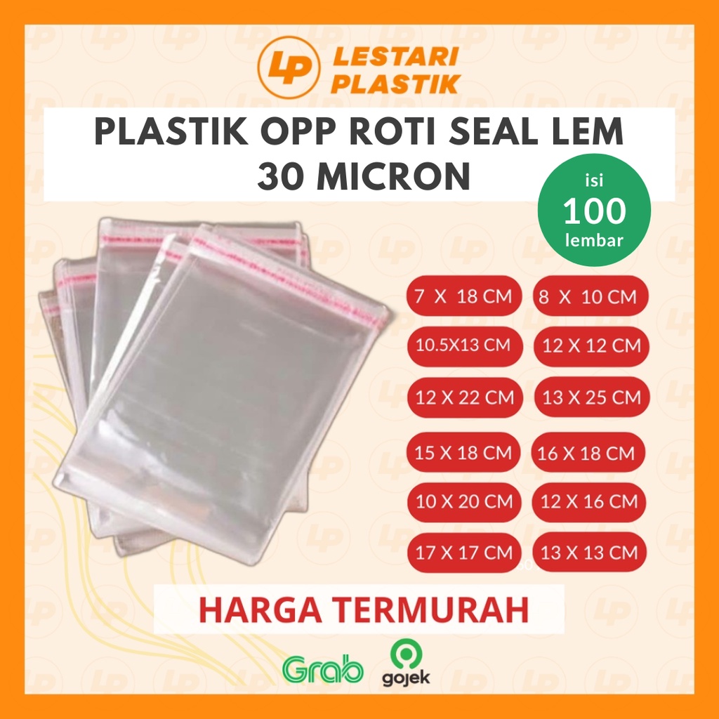 [TERMURAH] Plastik OPP Roti Kopi Pie Seal Lem 7x18 8x10 10.5x13 12x12 12x22 13x25 15x18 16x18 17x17 
